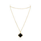 ¡®Imperial¡¯CLOVER 25MM GOLD ONYX BIG CLOVER NECKLACE