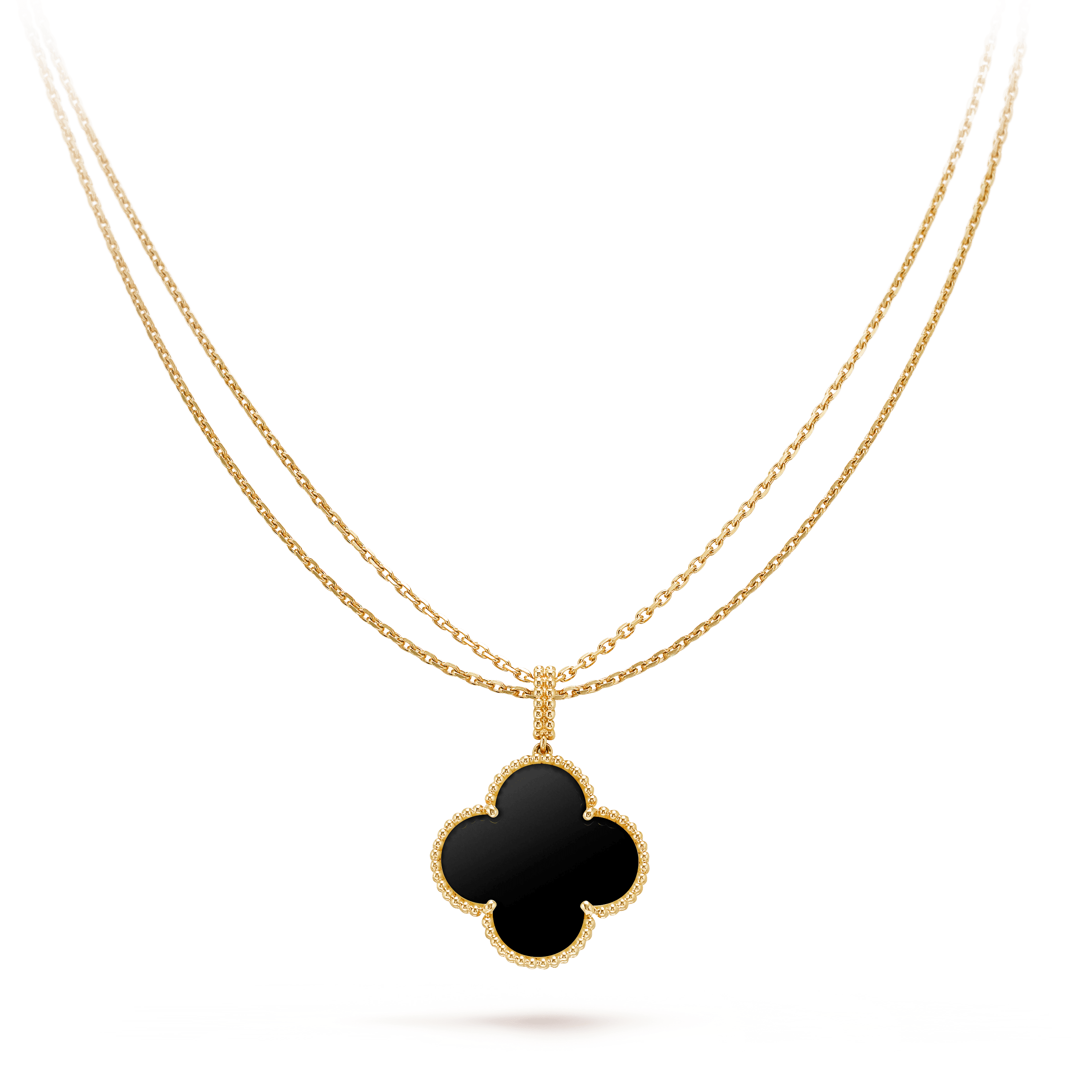¡®Imperial¡¯CLOVER 25MM GOLD ONYX BIG CLOVER NECKLACE