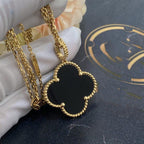 ¡®Imperial¡¯CLOVER 25MM GOLD ONYX BIG CLOVER NECKLACE