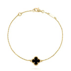 ¡®Imperial¡¯CLOVER ONYX SINGLE FLOWER BRACELET
