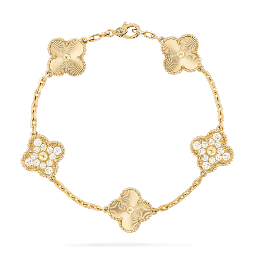 ¡®Imperial¡¯CLOVER BRACELET 5 MOTIFS GOLD DIAMOND