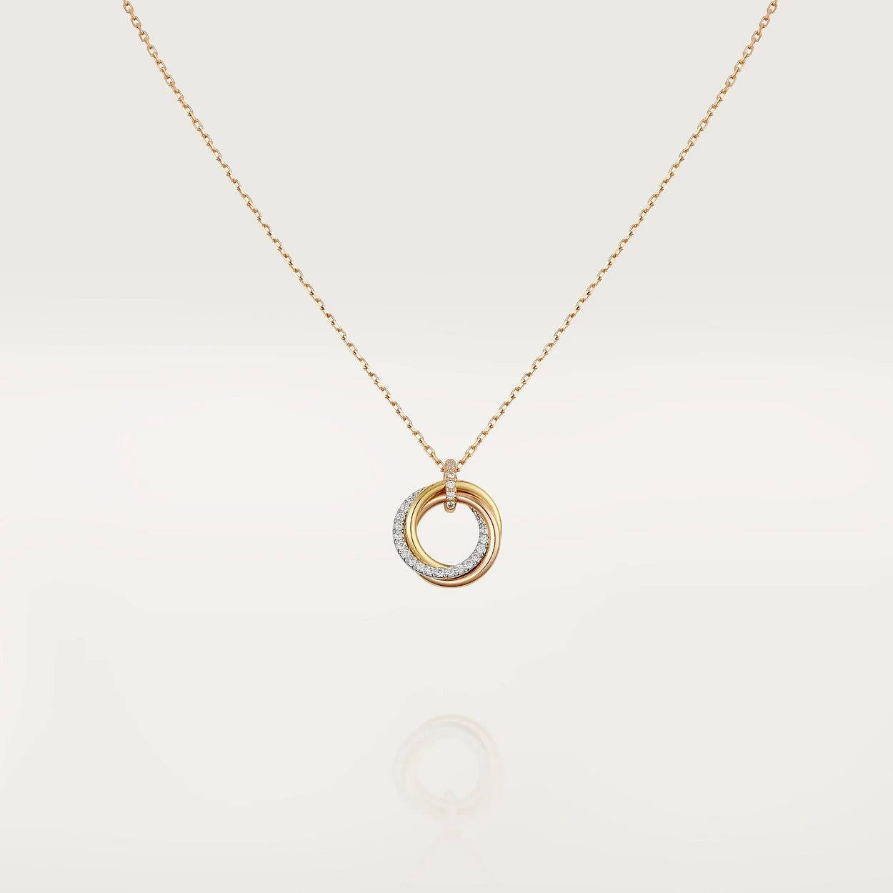 ¡®Imperial¡¯TRINITY NECKLACE SILVER GOLD PINK GOLD DIAMONDS