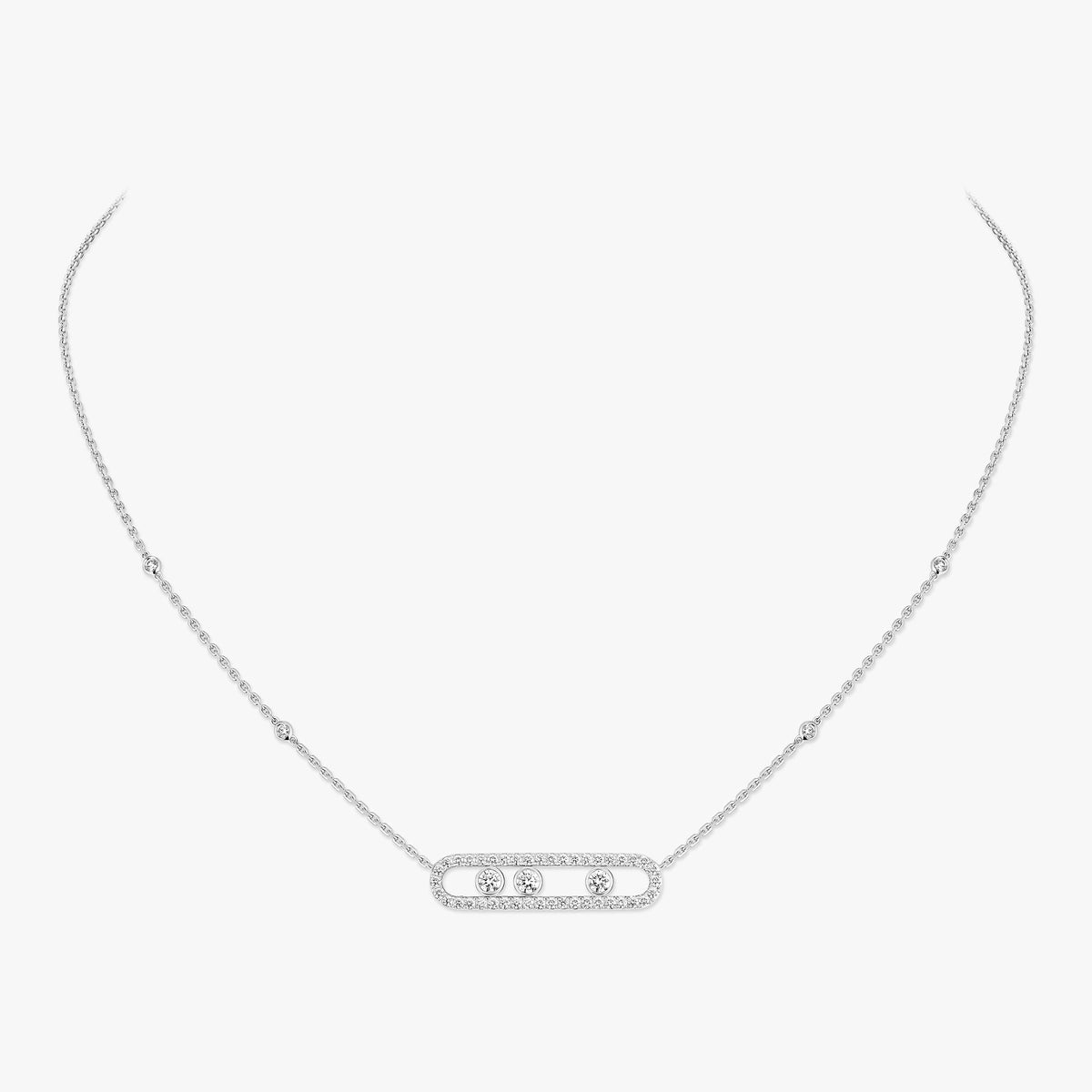 [Imperial]  Move Pave_ Rose Gold Diamond Necklace