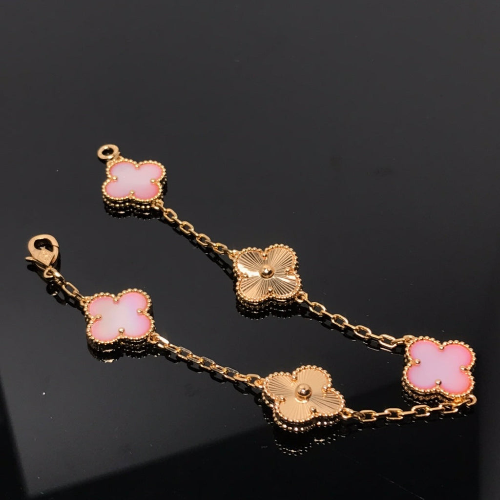 ¡®Imperial¡¯CLOVER BRACELET 5 MOTIF PINK AND PINK GOLD