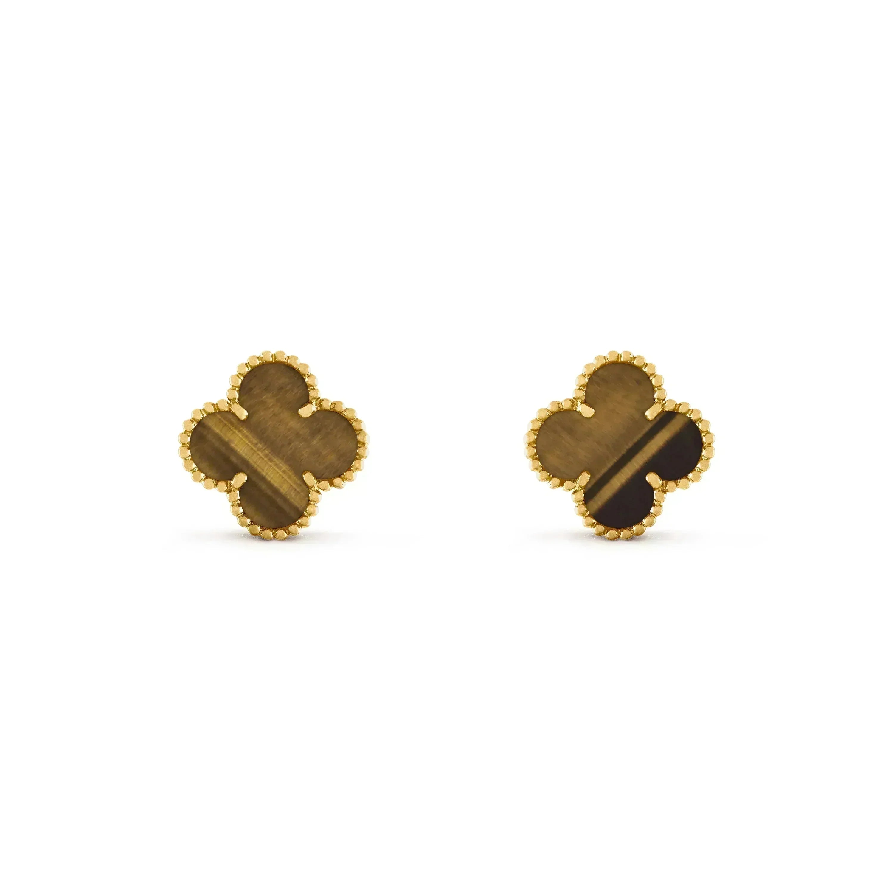 ¡®Imperial¡¯CLOVER MEDIUM 1 MOTIFS TIGER EYE EARRINGS