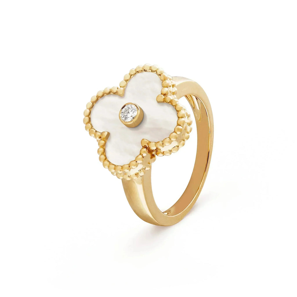 ¡®Imperial¡¯CLOVER PINK MOP RING GOLD DIAMOND